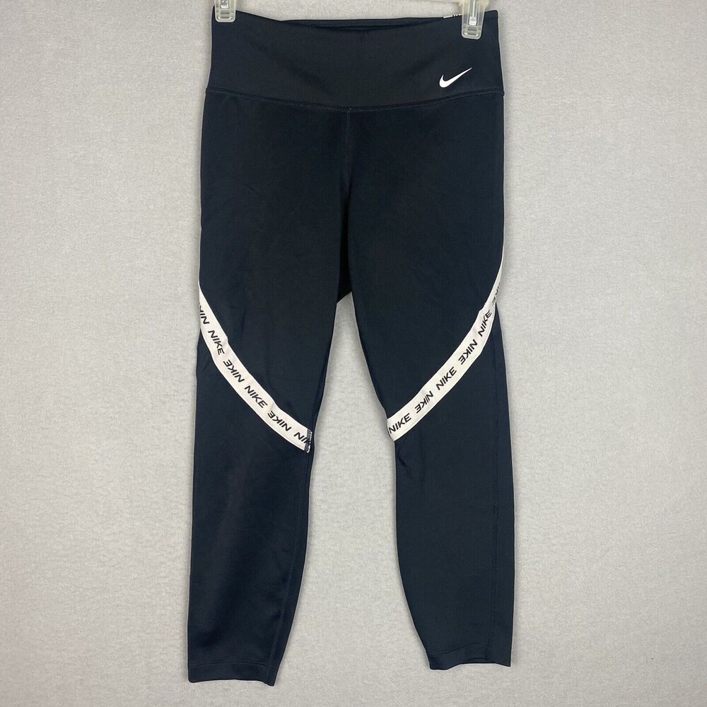 Nike Dry Cropped Womens Leggings Black Size Small Sportswear Gym Yoga Running